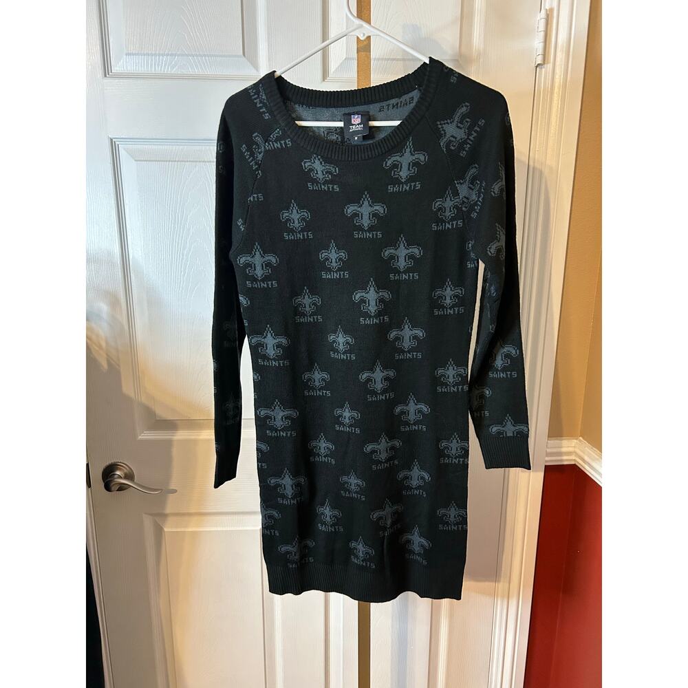 New Orleans Saints Sweater Dress, NFL Team Apparel, Size Medium